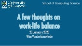 A few thoughts on work life-balance